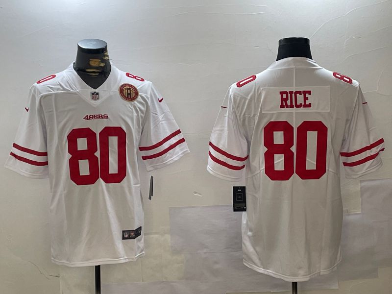 Men San Francisco 49ers #80 Rice White Second generations 2024 Nike Limited NFL Jersey style 4->san francisco 49ers->NFL Jersey